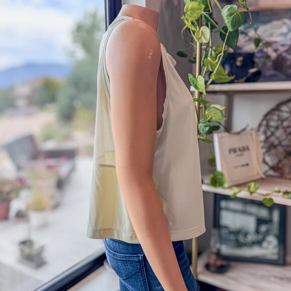 Athleta, Ultimate Muscle Tank w/ Sheer Back, Pale Lime Green, Women's Large - Picture 3 of 8